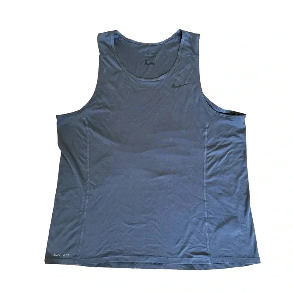 Nike Dri-Fit Grey Muscle Tank Top size L Sport Athletic Women’s